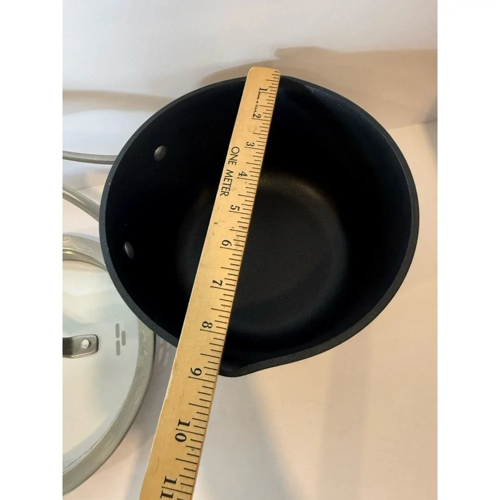 Calphalon Premier Hard Anodized Nonstick 3.5 Qt Saucepan Pan Lid 87035 Pristine